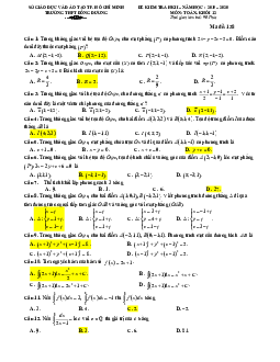 Đề thi học kì 2 Toán 12 năm 2019 – 2020 trường THPT Đông Dương – TP HCM