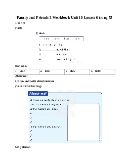 Family and Friends 3 Workbook Unit 10 May I take a photo Lesson 6 trang 75