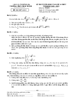 Đề thi thử Toán vào lớp 10 lần 3 năm 2021 – 2022 trường Thái Thịnh – Hà Nội