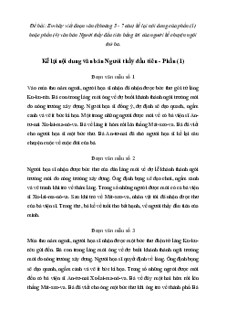 Văn mẫu lớp 7: Kể lại nội dung của phần (1) hoặc phần (4) văn bản Người thầy đầu tiên | Kết nối tri thức