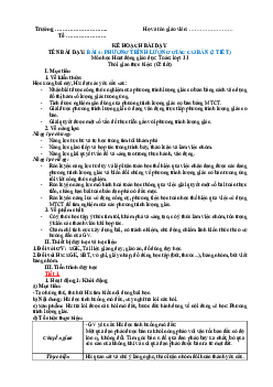 Bài 4: Phương trình lượng giác cơ bản - Giáo án Toán 11 Kết nối tri thức