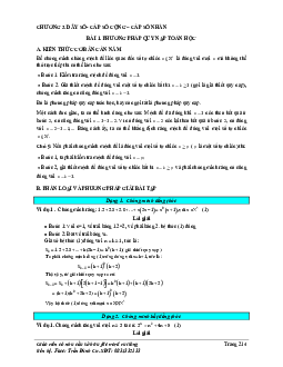 Phân loại và phương pháp giải bài tập dãy số, cấp số cộng và cấp số nhân