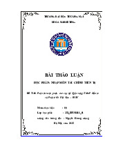 Phân tích sản phẩm cho vay tại Ngân hàng TMCP Đầu tư và Phát triển Việt Nam - BIDV | Bài thảo luận tài chính tiền tệ