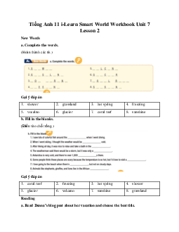 Giải Tiếng Anh 11 Workbook Unit 7 Lesson 2 | Smart World