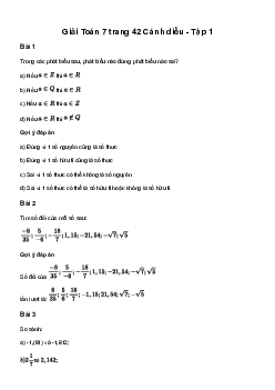Giải Toán 7 Bài 2: Tập hợp R các số thực | Cánh diều