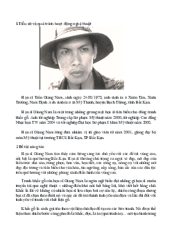 Họa sĩ Trần Giang Nam  | Đại học Mỹ thuật Công nghiệp