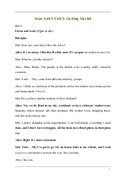 Giải Tiếng Anh 8 Unit 8: Getting Started | Kết nối tri thức