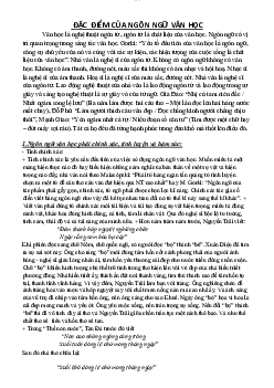 Đặc điểm ngôn ngữ văn học