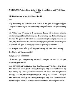 Tài liệu làm bài tập nhóm về nội dung " Hiệp định Việt Nam thương mại Hoa Kỳ" | Lịch sử đảng