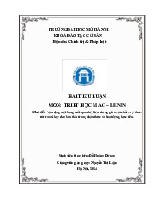 Chủ đề: Vận dụng nội dung mối quan hệ biện chứng giữa vật chất và ý thức:rút ra bài học cho bản thân trong nhận thức và hoạt động thực tiễn |Tiểu luận môn Triết học Mác - Lênin | Trường đại học Mở Hà Nội