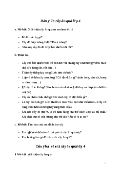 Văn mẫu Tập làm văn lớp 4: Dàn ý tả cây ăn quả (27 mẫu) | Kết nối tri thức