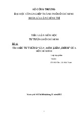 Tiểu Luận Tư Tưởng Hồ Chí Minh Về Cần ,Kiệm Liêm,Chính | Đại học Công nghiệp Thành phố Hồ Chí Minh