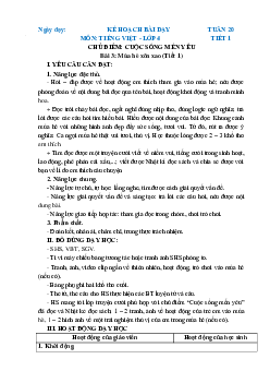 Giáo án Tiếng Việt lớp 4 Tuần 20 | Chân trời sáng tạo
