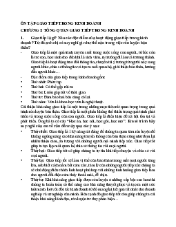 Đề cương ôn tập môn Giao tiếp trong kinh doanh có đáp án