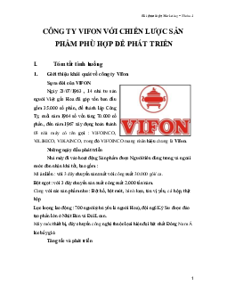 Bài thảo luận Marketing - Công ty VIFON với chiến lược sản phẩm phù hợp để phát triển | Học viện Nông nghiệp Việt Nam