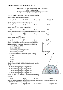 Đề học kì 1 Toán 7 năm 2022 – 2023 phòng GD&ĐT quận 8 – TP HCM