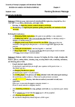 Lecture note Chap 4- Revising Business Message