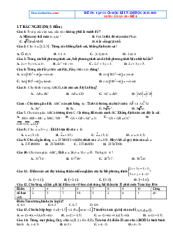 Đề ôn thi cuối kỳ 1 Toán 10 Kết nối tri thức-Đề 4