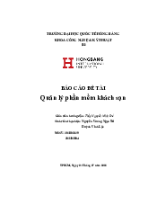 Báo cáo đề tài quản lý phần mềm khách sạn - Công nghệ và Kỹ thuật | Trường đại học Quốc tế Hồng Bàng