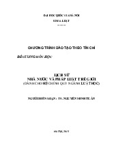 ĐỀ CƯƠNG MÔN HỌC LỊCH SỬ NHÀ NƯỚC VÀ PHÁP LUẬT THẾ GIỚI