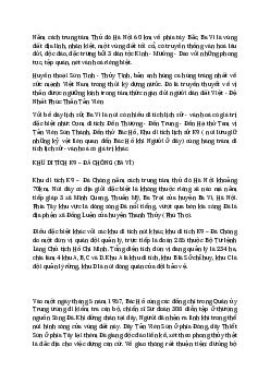 Giới thiệu về khu di tích K9 - Đá Chông (Ba Vì)