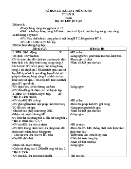 Giáo án Toán 1 - Tuần 11 | sách Vì sự bình đẳng và dân chủ trong giáo dục