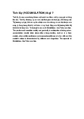 Tích lũy (ACCUMULATION) là gì ?