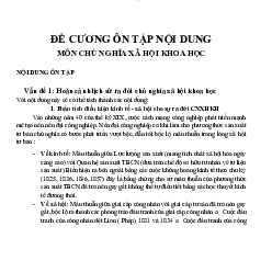 Đề cương ôn tập nội dung môn Chủ nghĩa xã hội khoa học