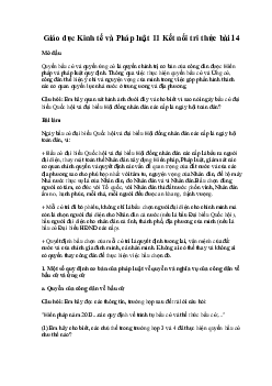 Giải Giáo dục Kinh tế và Pháp luật 11 Bài 14 | Kết nối tri thức