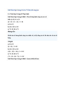 Toán lớp 4 trang 45, 46, 47 Bài 19: Tìm số trung bình cộng Chân trời sáng tạo
