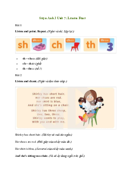 Giải Tiếng Anh lớp 3 Unit 7: Lesson Four | Family and Friends