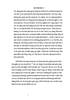 Thực trạng xây dựng nhà nước pháp quyền xã Hội chủ nghĩa việt nam hiện nay học phần Lý luận chung