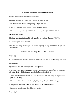 Giải Địa lí 11 Bài 13: Hiệp hội các quốc gia Đông Nam Á (ASEAN) | Chân trời sáng tạo