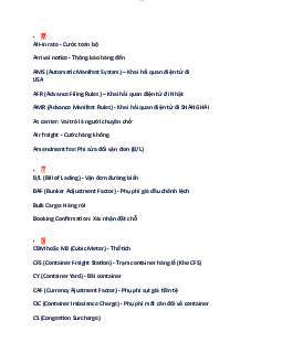 Thuật Ngữ Chuyên Ngành Logistics - Kinh tế vận tải & logistics | Trường Đại học Giao thông Vận Tải