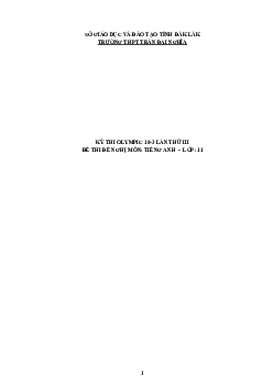 Đề thi (đề xuất) Olympic 10 tháng 3 lần thứ 3 môn Tiếng Anh năm 2019 môn Tiếng Anh 11 THPT Trần Đại Nghĩa