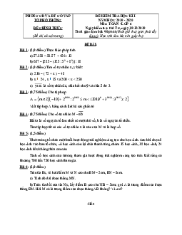 Đề thi học kỳ 1 Toán 6 năm 2019 – 2020 phòng GD&ĐT Gò Vấp – TP HCM