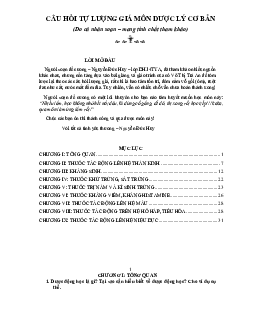 Câu hỏi tự lượng giá môn Dược lý học / Đại học nội vụ Hà Nội