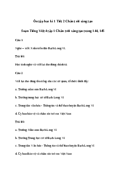 Ôn tập học kì 1 Tiết 2 | Chân trời sáng tạo Tiếng việt 4