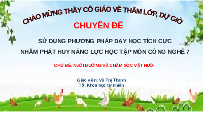 Giáo án điện tử Công nghệ 7 Bài 12 Kết nối tri thức: Chăn nuôi gà thịt trong nông hộ