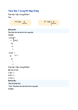 Giải SGK môn Toán 3 - Bài  71: Chia số có năm chữ số cho số có một chữ số | Kết nối tri thức
