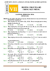 Đề kiểm tra theo bài học chủ đề phương pháp tọa độ trong mặt phẳng
