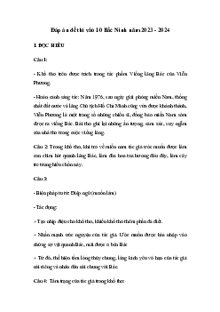 Đề thi vào 10 môn Ngữ văn năm 2023 - 2024 sở GD&ĐT Bắc Ninh