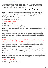 Tổng hợp 700 Câu hỏi ôn tập thi trắc nghiệm môn Pháp luật đại cương | Học viện Hành chính Quốc gia