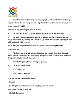 Lý thuyết Chương 1 - Nhập môn mạng máy tính | Trường Đại học CNTT Thành Phố Hồ Chí Minh