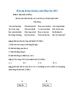 Phiếu bài tập ôn hè lớp 1 lên lớp 2 năm 2024 môn Tiếng Việt - Đề 9