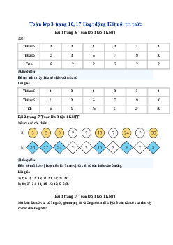 Giải SGK môn Toán 3 -  Bài 4: Ôn tập bảng nhân 2; 5, Bảng chia 2; 5 | Kết nối tri thức