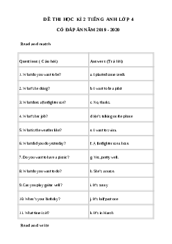 Đề thi tiếng Anh lớp 4 học kì 2 i-Learn Smart Start năm 2023 số 2