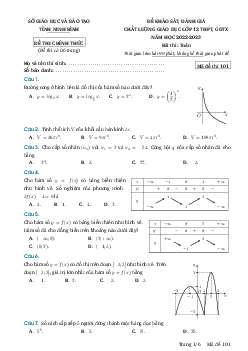 Đề khảo sát chất lượng Toán 12 năm 2022 – 2023 sở GD&ĐT Ninh Bình