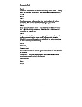 Computer Club - Member Suggestions and Online Activities