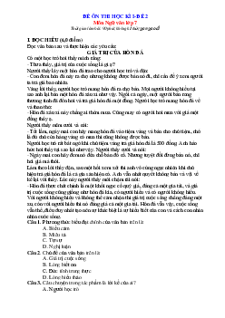 Đề thi HK1 Ngữ văn 7 Chân trời sáng tạo- Đề 2